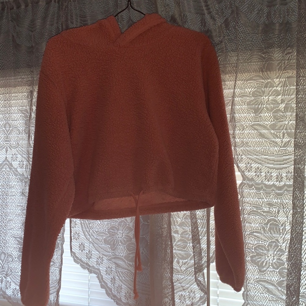 Pink cropped hoodie